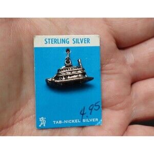 Sterling New Orleans Riverboat Charm NOS on Card
